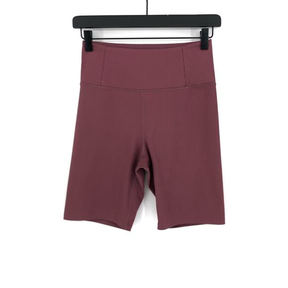 GIRLFRIEND COLLECTIVE Rib High-Rise Bike Shorts Gogi Purple S - Picture 1 of 5